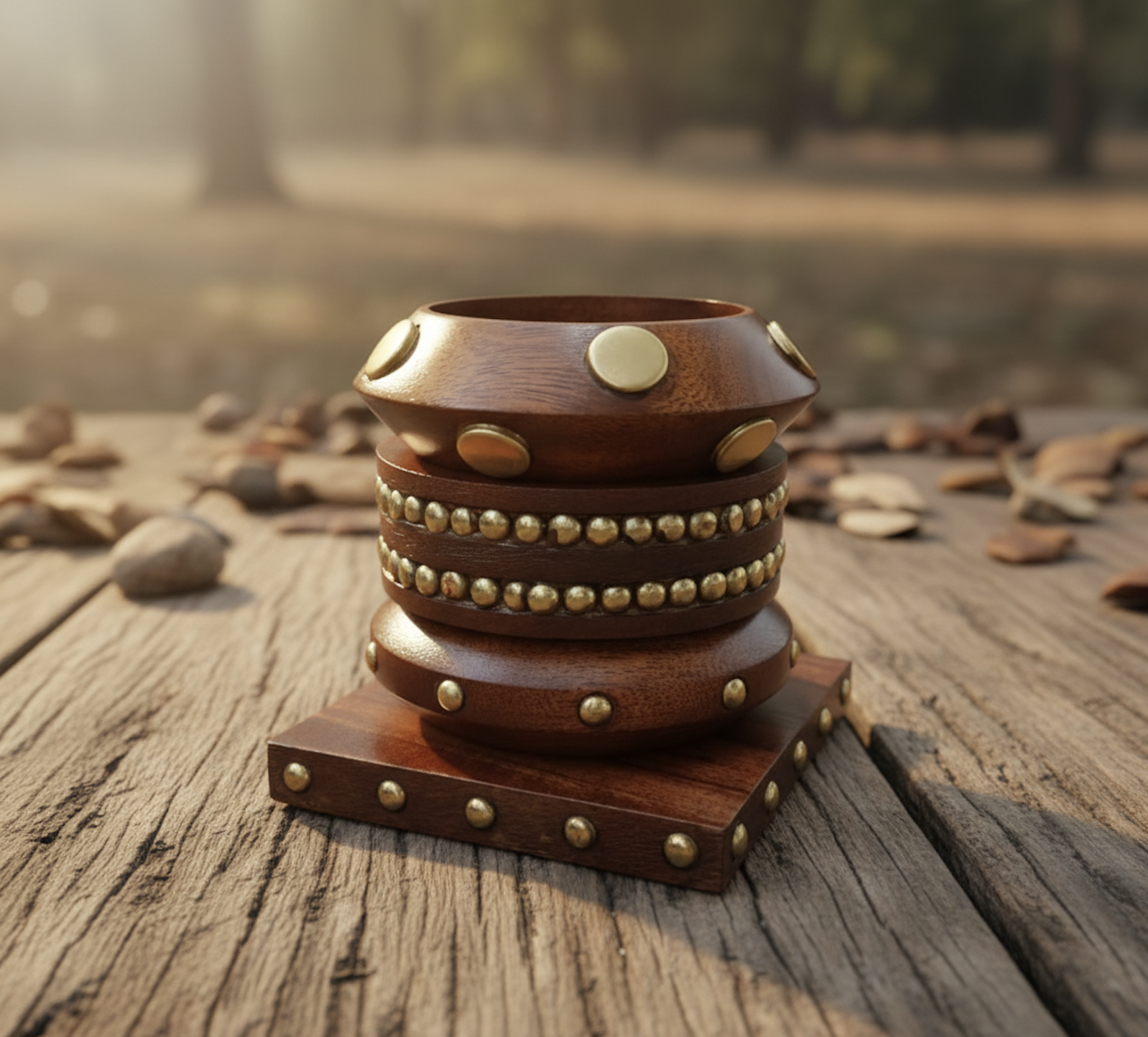 Artisanal Medallion Wooden Statement Set